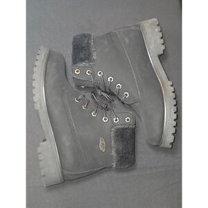 Lugz Empire Rucker Black Suade Fur Lined Lace Up‎ Winter Boots Women Size 7 NEW!